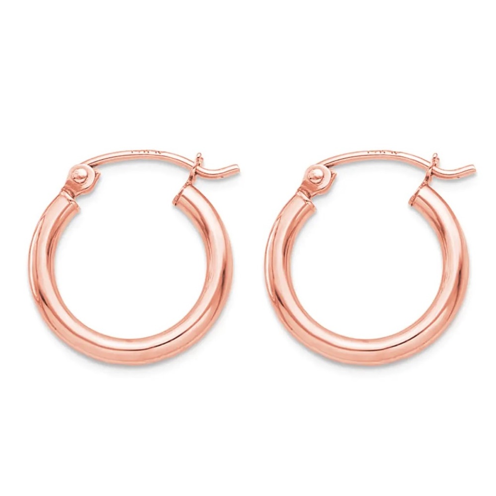 14K Gold Hoop Earrings Minimalist Hoops 20mm Over Real Solid 925 Sterling Silver